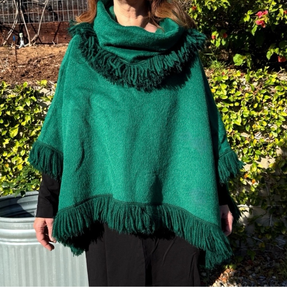 Dolce & Gabbana vintage cashmere alpaca fringe poncho